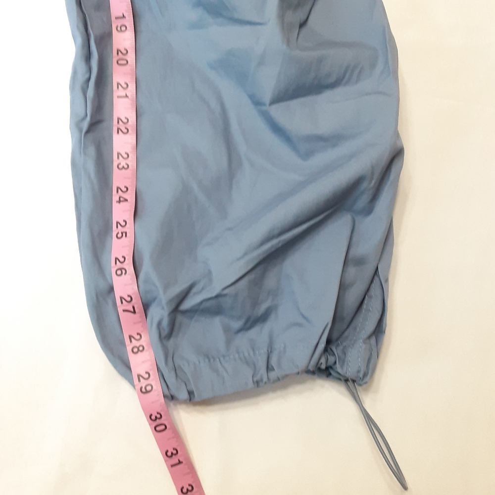 Orange Kiss Essentials Blue Cargo Pants Lightweight Baggy Comfy Women sz Small - Picture 10 of 10